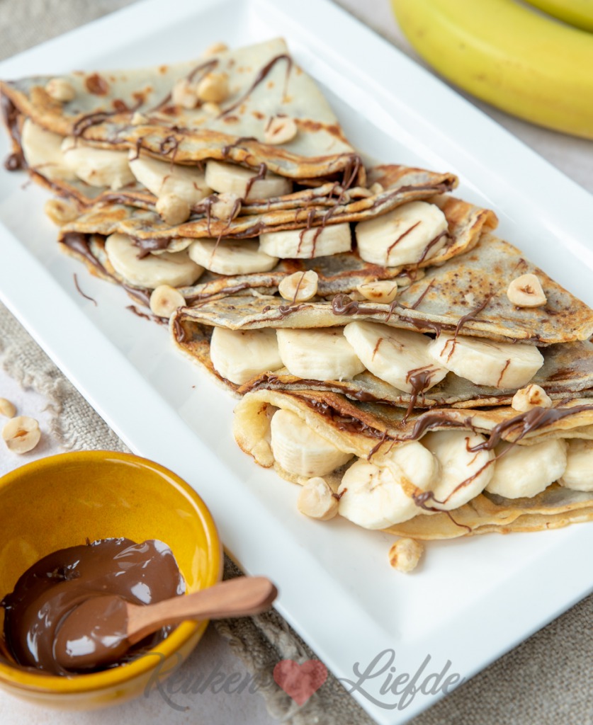Flensjes met Nutella en banaan Flensjes met Nutella en banaan