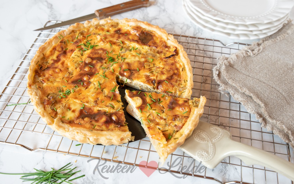 Witlofquiche met ham en kaas