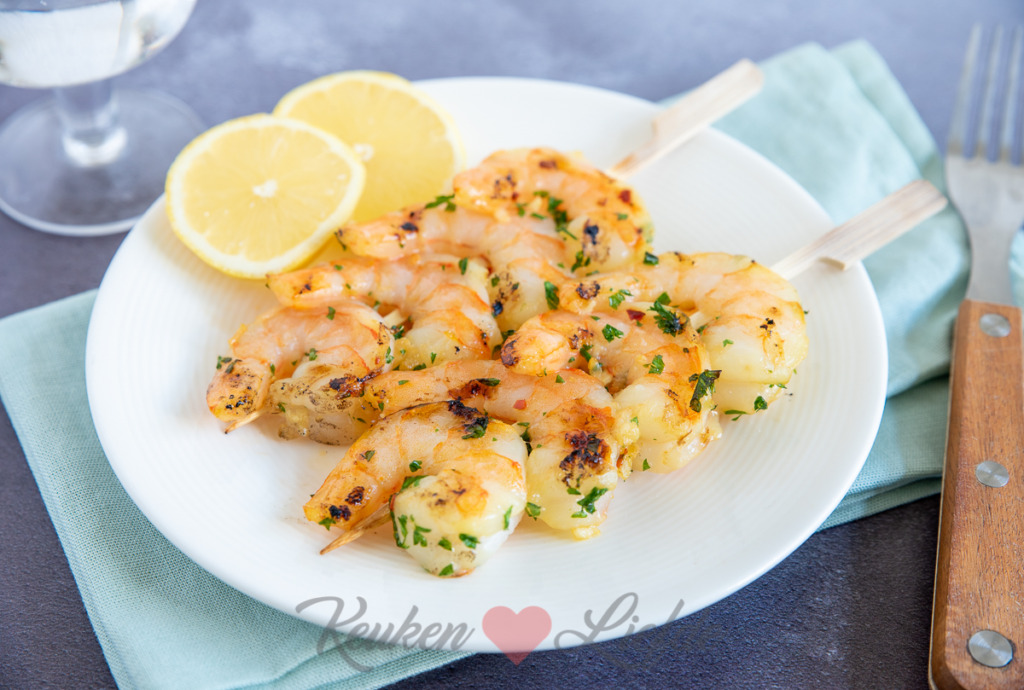 Garnalenspies van de barbecue