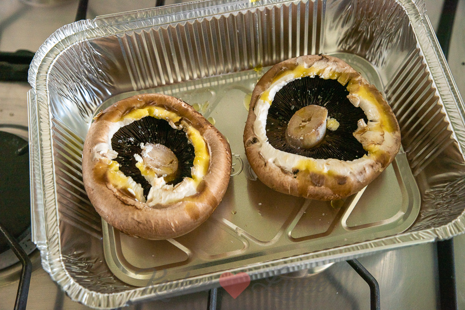 Gevulde portobello met geitenkaas Gevulde portobello met geitenkaas