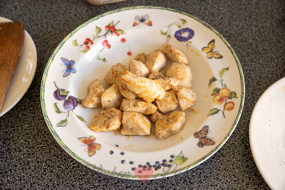 Pasta pesto met kip en sperziebonen