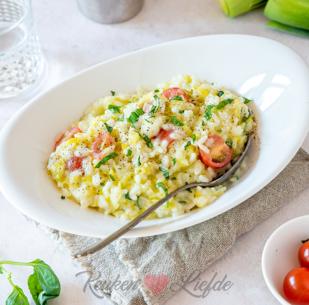 Prei risotto met Parmezaan Prei risotto met Parmezaan