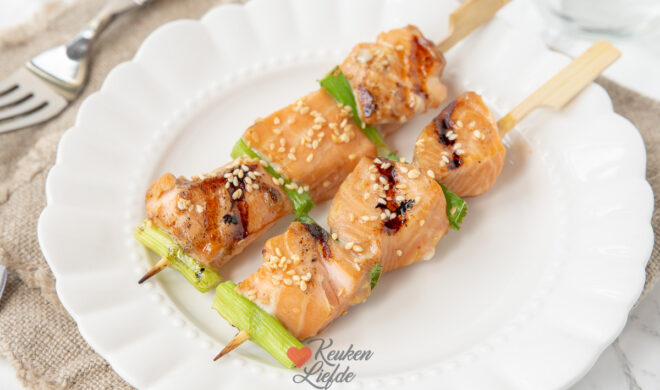 Zalm teriyaki spies