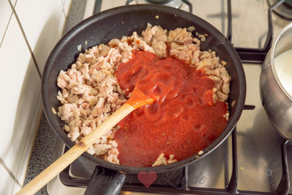 Courgettelasagne met kipgehakt