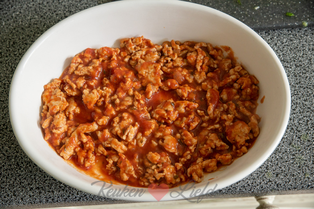 Courgettelasagne met kipgehakt