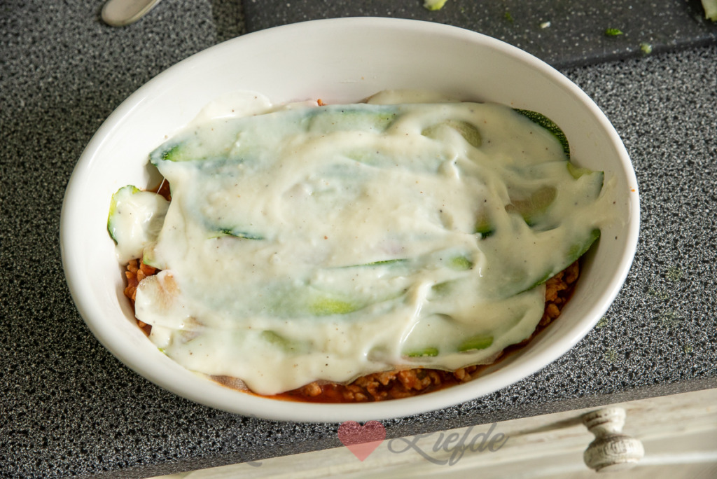 Courgettelasagne met kipgehakt