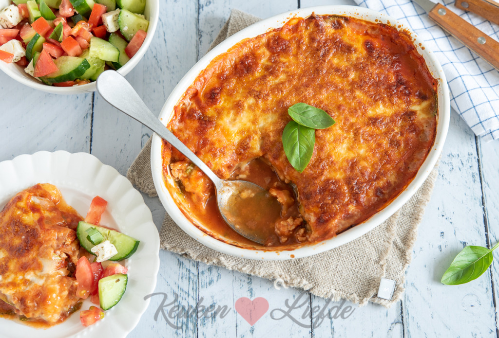 Courgettelasagne met kipgehakt