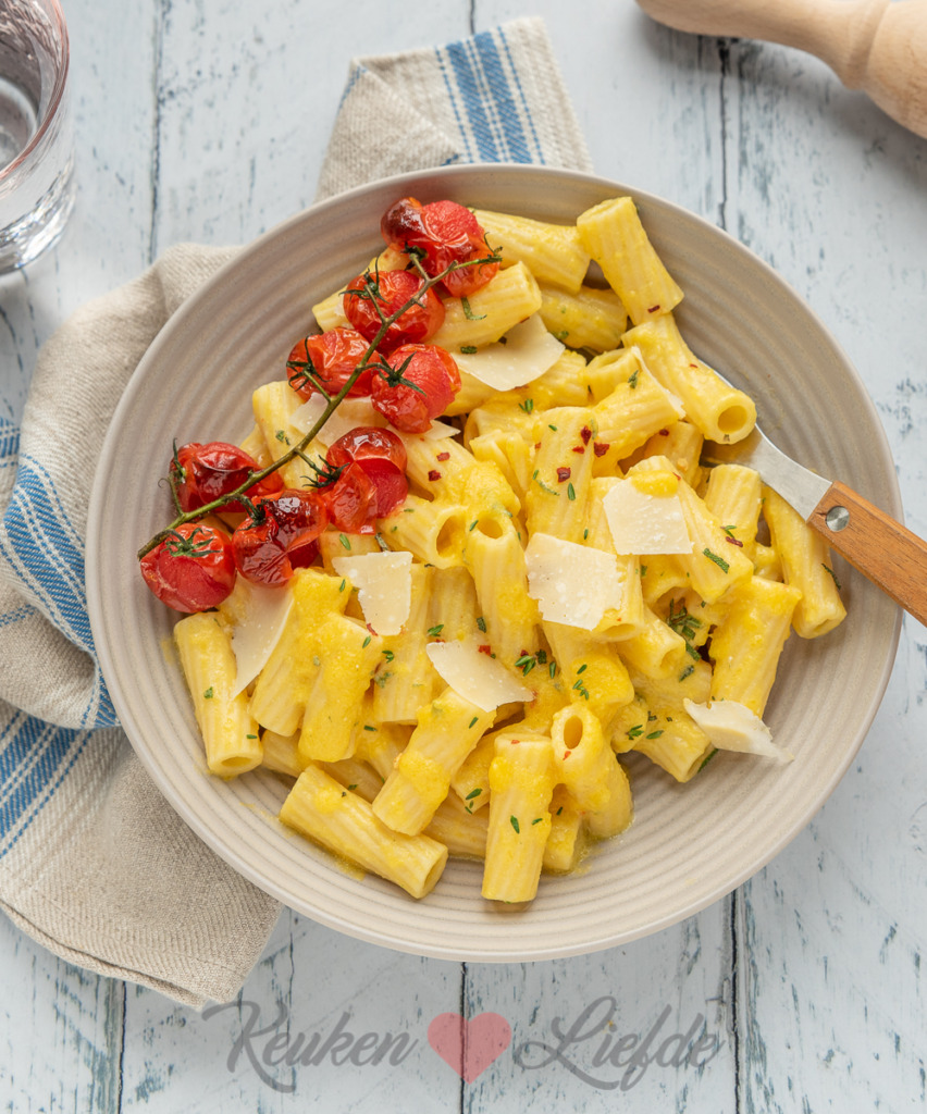 Pasta met romige pompoensaus Pasta met romige pompoensaus