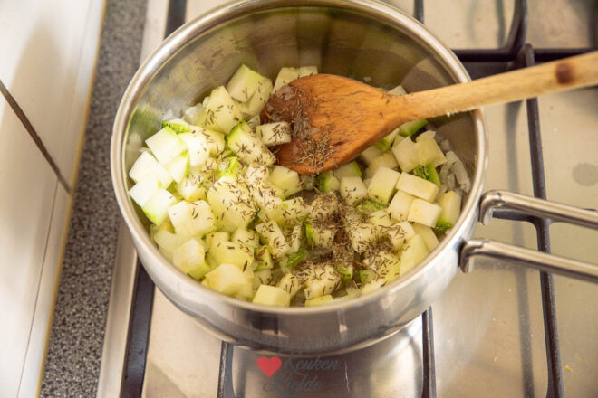 Bak courgette en risotto mee