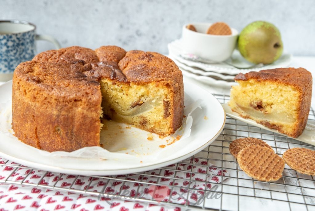 Stroopwafelcake met peer