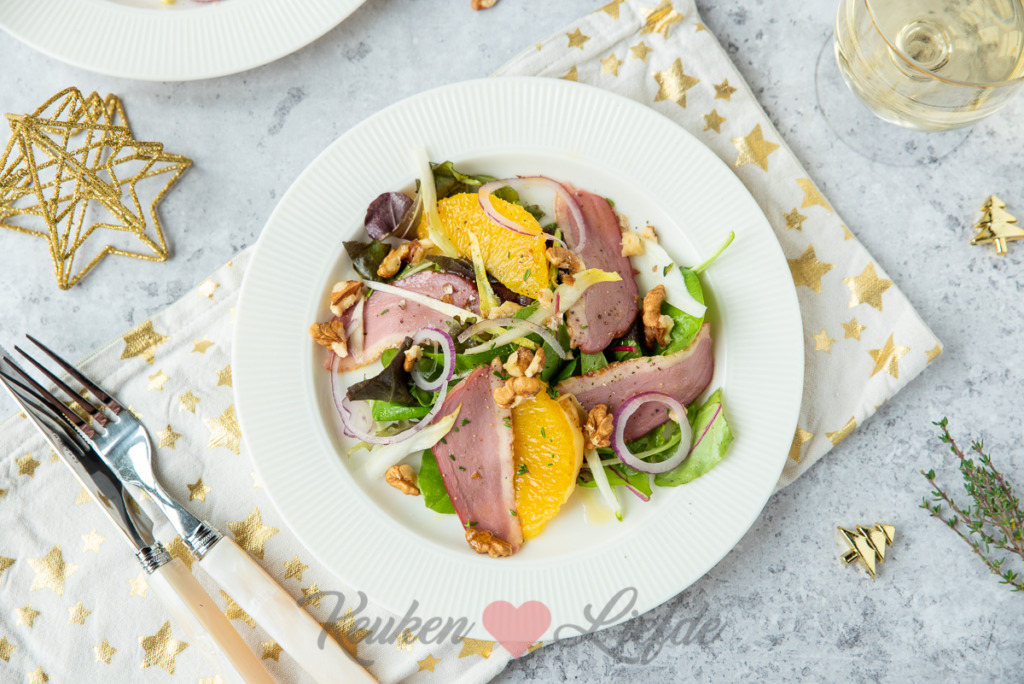 Salade met eendenborst en sinaasappel