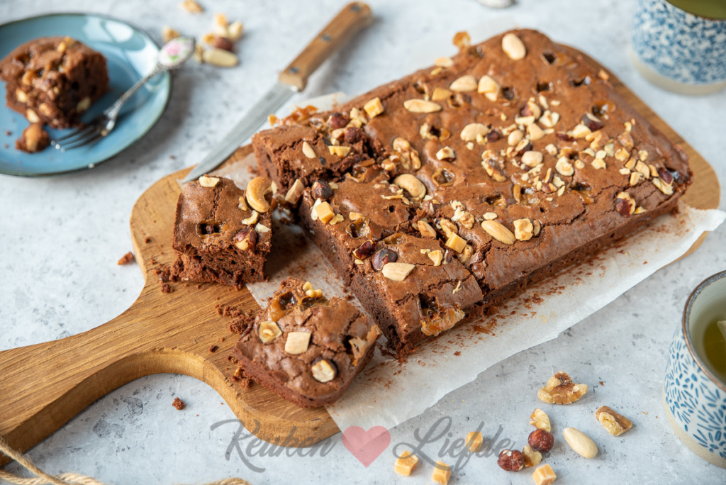 Brownie met fudge en noten