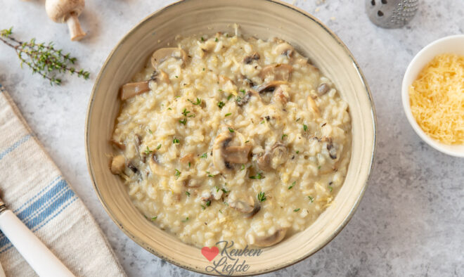 Romige risotto met champignons