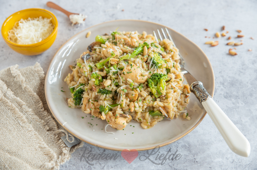 Italiaanse risotto met kip en broccoli