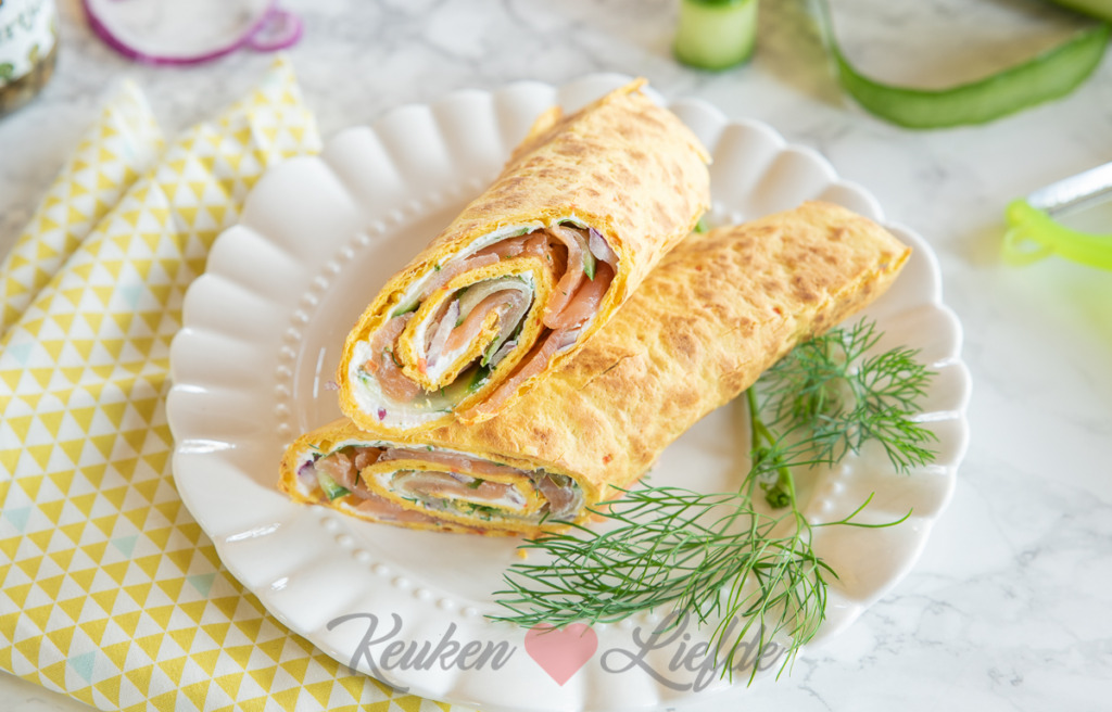 Wrap met zalm en roomkaas