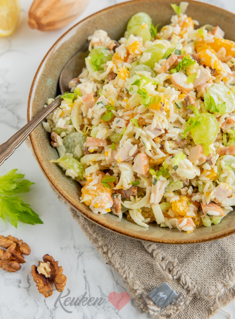 Rijstsalade met kip en witlof Rijstsalade met kip en witlof