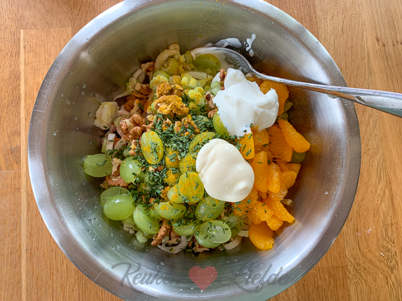 Rijstsalade met kip en witlof Rijstsalade met kip en witlof