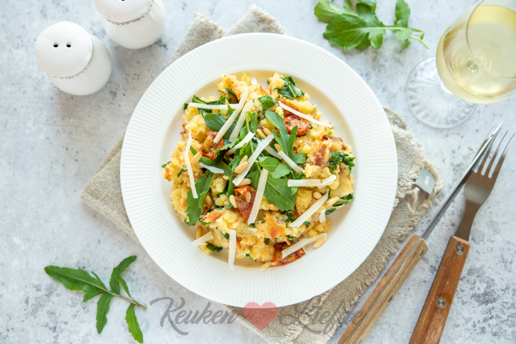 Italiaanse rucolastamppot