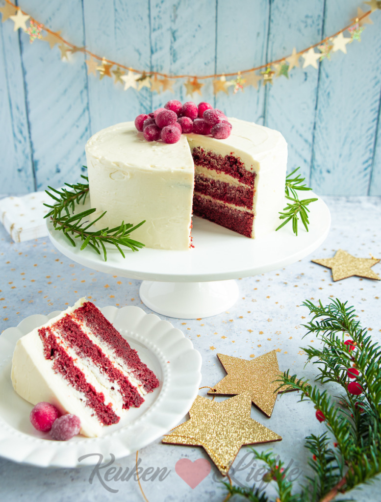 Red velvet kersttaart Red velvet kersttaart