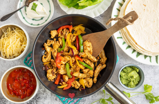 Fajitas met kip en paprika