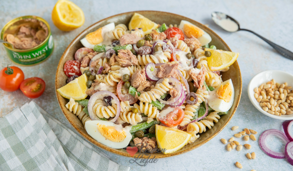 Pastasalade met tonijn en sperziebonen