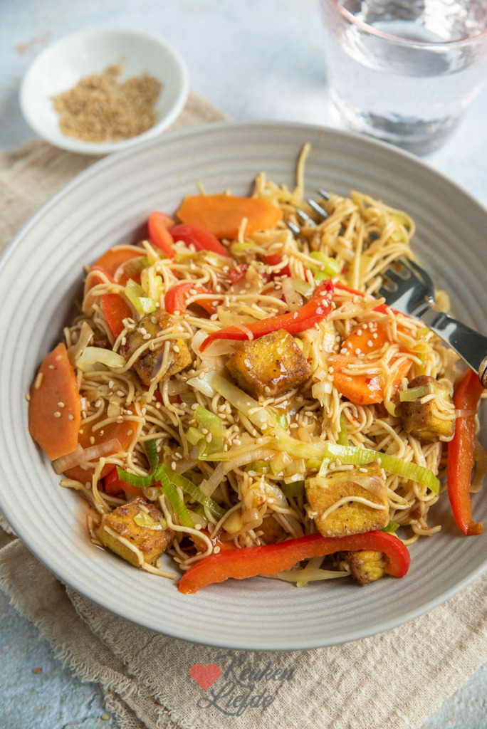 Sweet chili noedels met tofu Sweet chili noedels met tofu