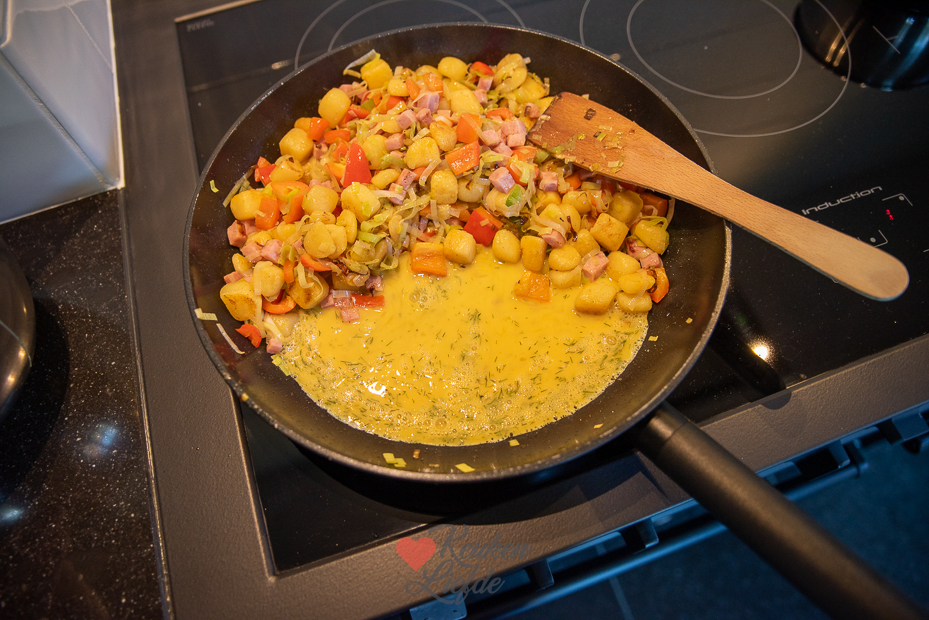 Krieltjes carbonara met prei en ham Krieltjes carbonara met prei en ham