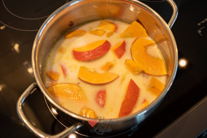 Kook de pompoen zacht