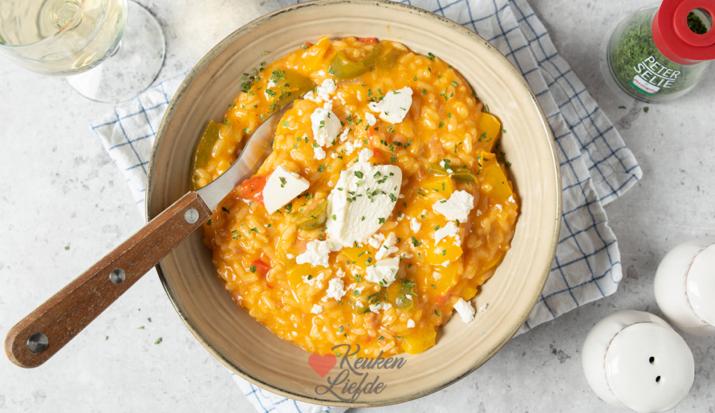 Tomatenrisotto met paprika en feta