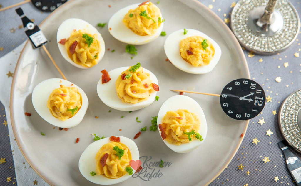 Gevulde eieren met truffel en bacon