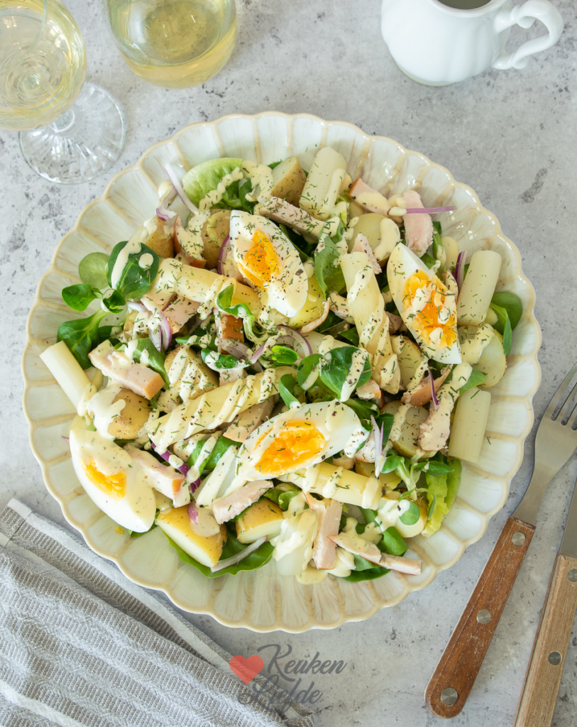 Aspergesalade met krieltjes en kip Aspergesalade met krieltjes en kip