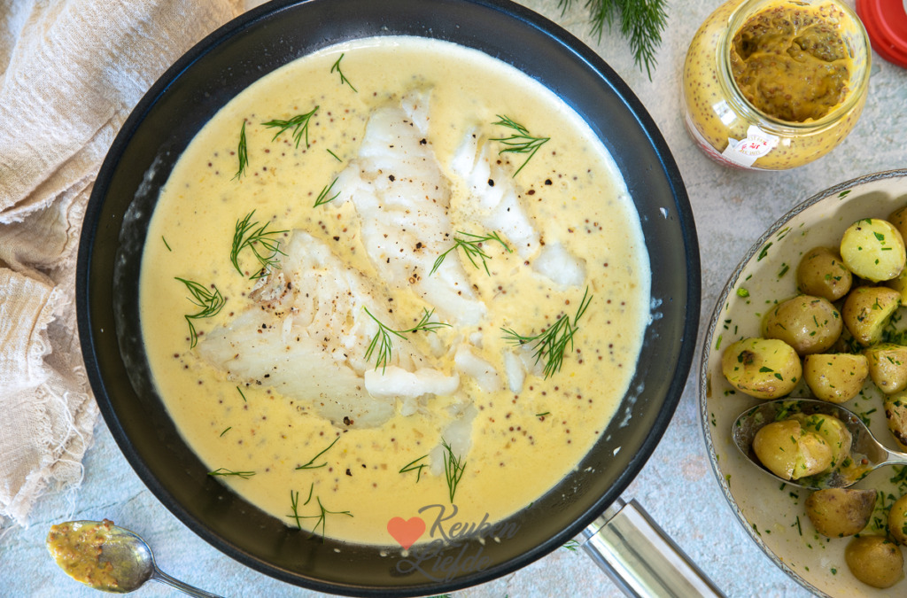 Kabeljauw in mosterdroomsaus