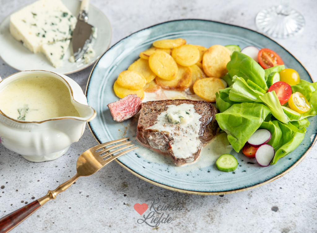 Biefstuk met roquefortsaus