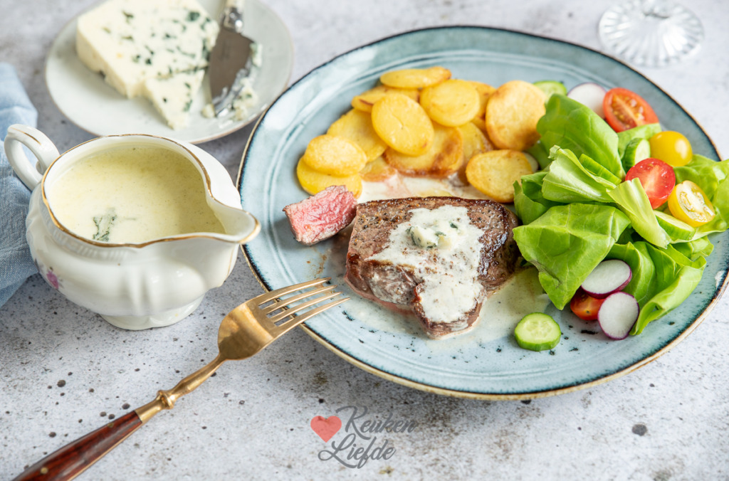 Biefstuk met roquefortsaus