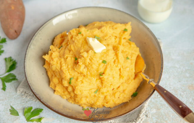 Zoete aardappelpuree