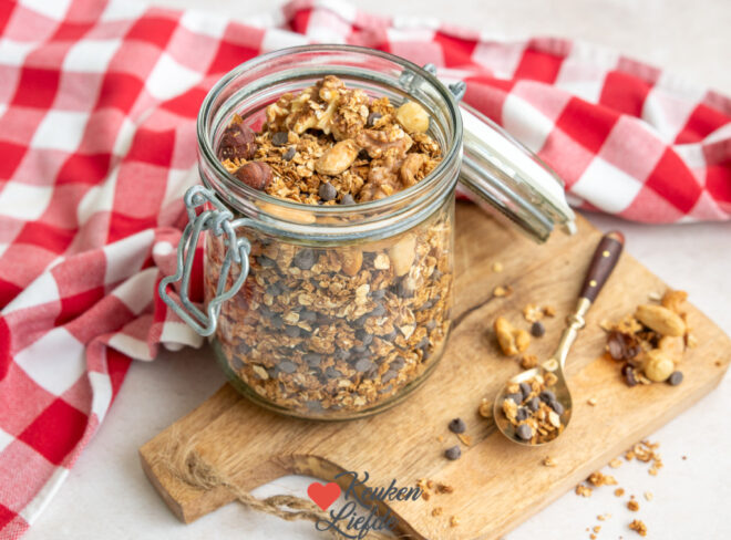 Chocolade granola met noten