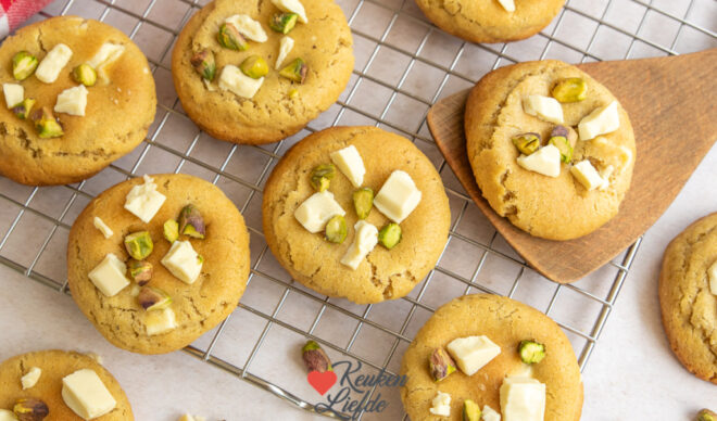 Pistache koekjes met witte chocolade