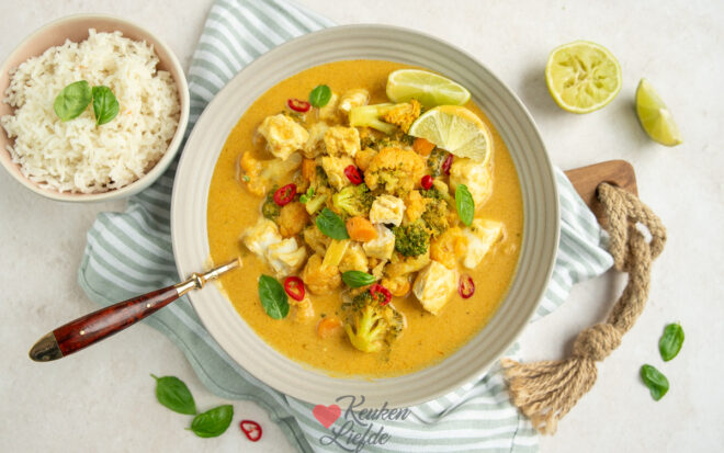 Thaise curry met kabeljauw