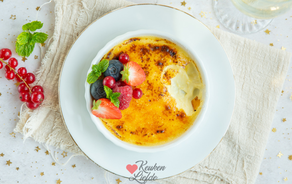 Crème brûlée met witte chocolade