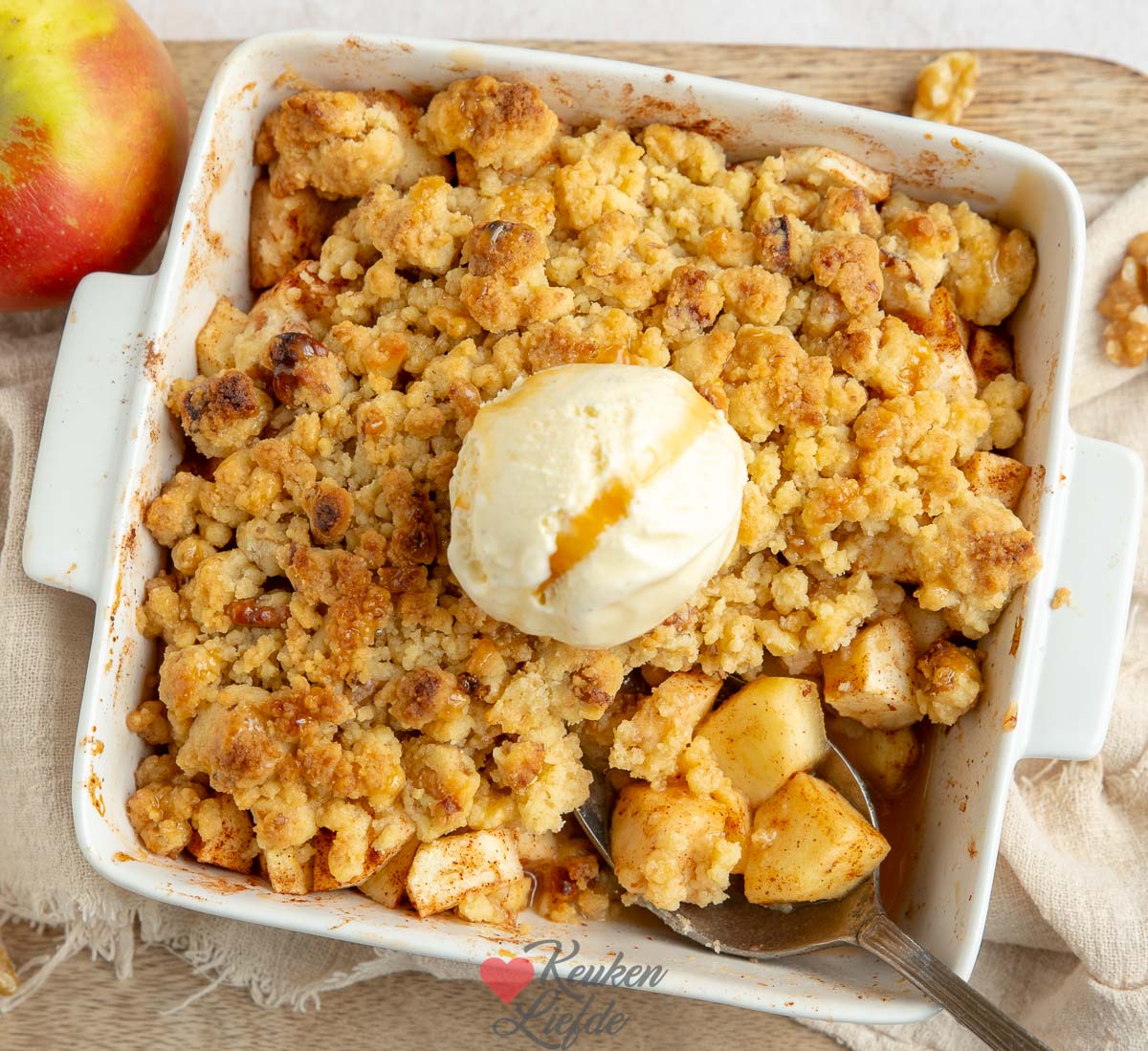 Appel crumble (appel kruimel toetje)