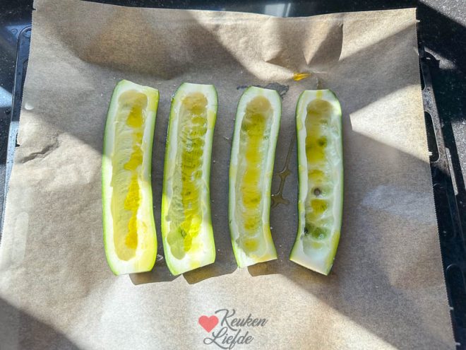 Courgettes voorbakken