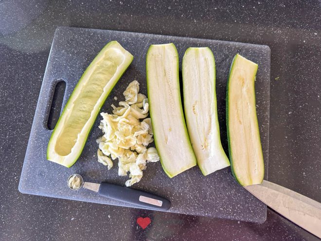 Courgettes uithollen