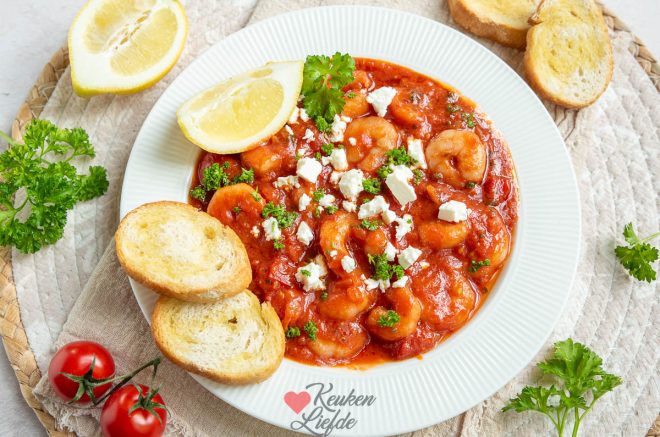 Garnalen saganaki
