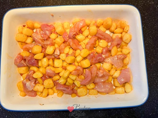 Krieltjes en kip verdelen