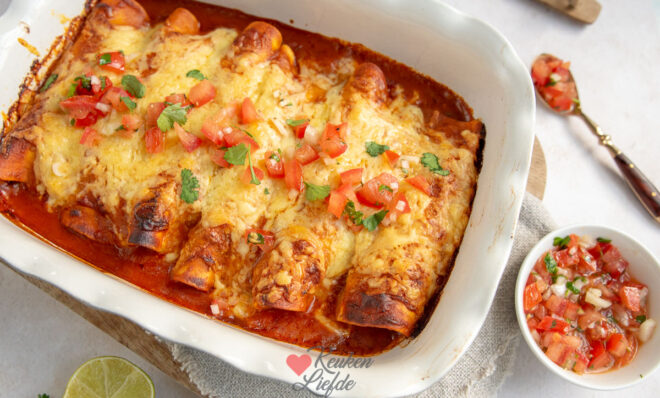 Mexicaanse enchiladas met kip uit de oven