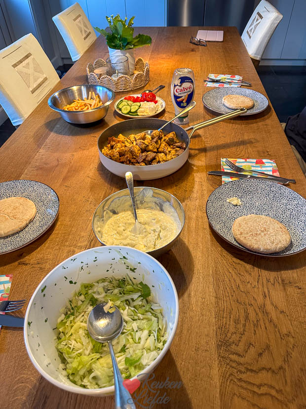 Zelfgemaakte kip kebab