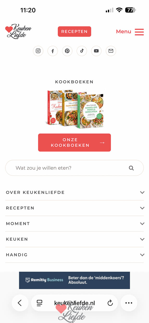 Verbeteringen aan de Keukenliefde website
