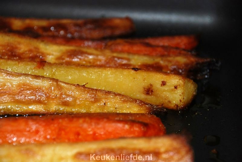 Pastinaak en zoete aardappel uit de braadslee