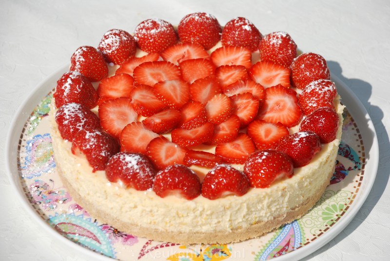 Cheesecake met aardbeien