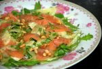 Salade met gerookte zalm en gemarineerde venkel